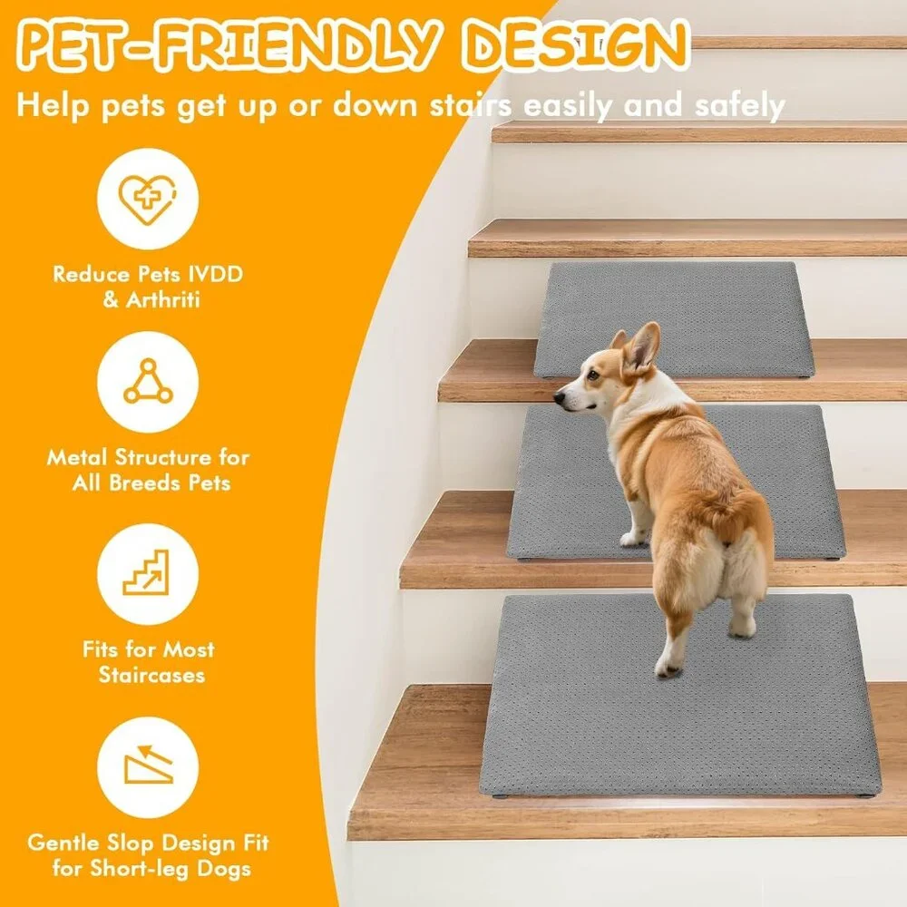 Dog Ramp for Stair, Metal Dog Stair Ramps for Small Medium Large Dogs/Cats